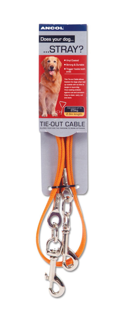 Ancol Tie Out Cable Orange Large 35kg